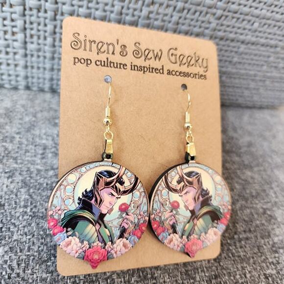 Loki Marvel Comics Disney MCU Earrings - Picture 2 of 3